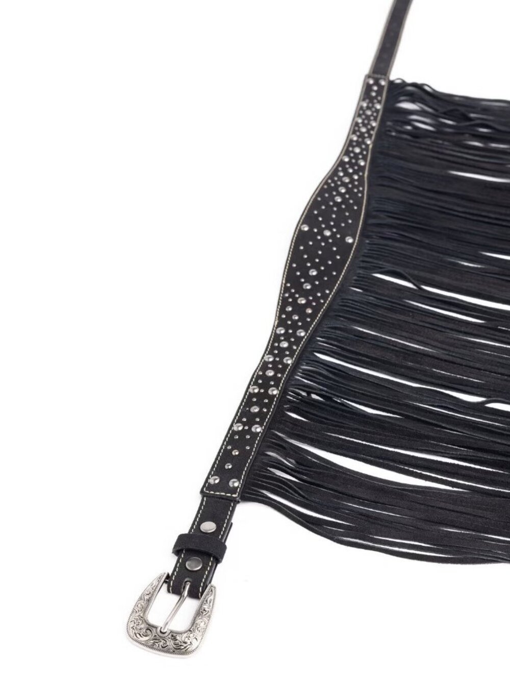 Idyllwind Black Studded Fringe Waist Belt